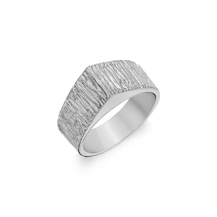angled ring silver