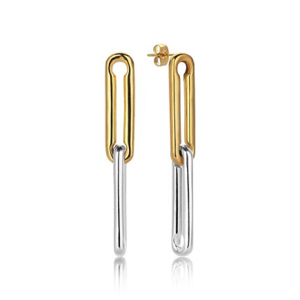 double chainy earring gold silver